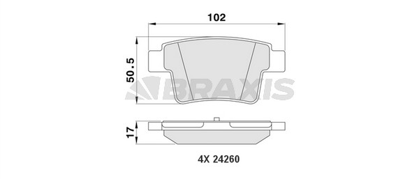 Ford Mondeo 2000-2007 Arası 1.8 16V, 2.0 16V DI / TDDi / TDCi, 2.0 16V, 2.0 16V TDDi / TDCi, 2.5 V6 24V Braxis Marka Arka Balata