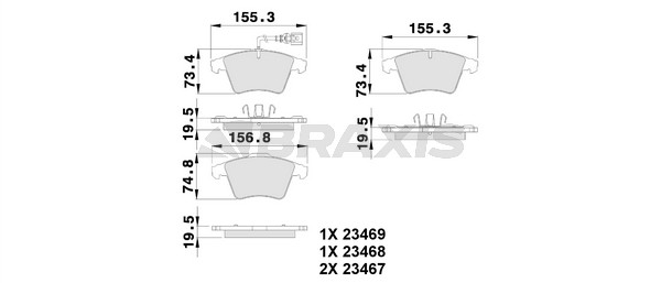 Volkswagen Transporter 2003-2015 Arası 2.0 TDI 4motion Braxis Marka Ön Balata Fişli