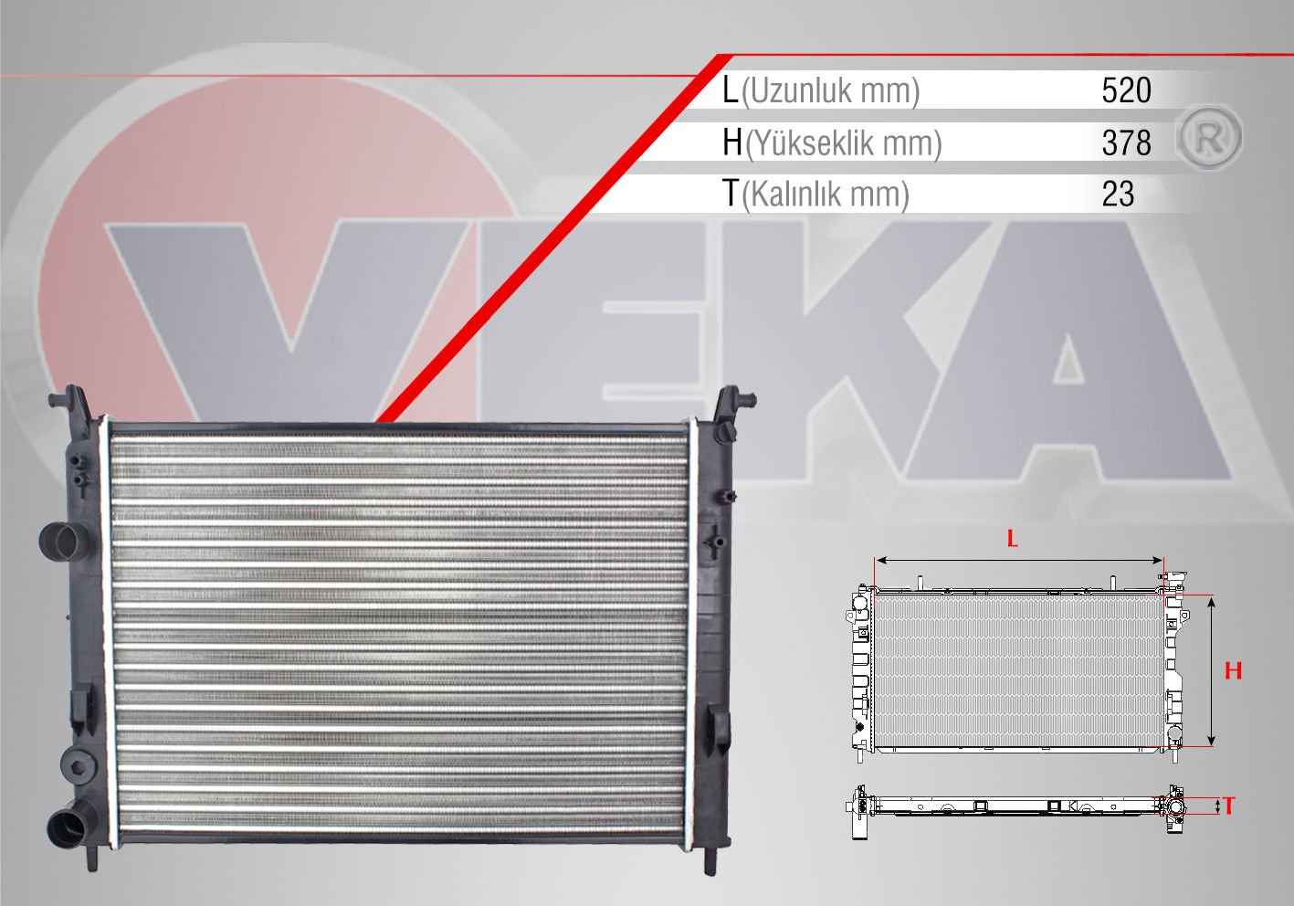 Albea 1.2 8V Su Radyatörü Veka 16-1802