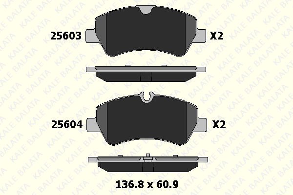 Ford Transit Custom 2012-2016 Arası 2.2 TDCi Kale Marka Arka Balata