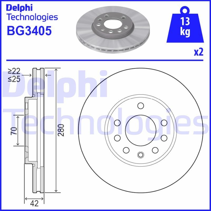 Opel Meriva 2003-2010 Arası 1.4 16V Twinport LPG Delphi Marka Ön Fren Diski