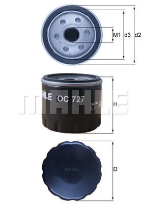 Renault 19 1988-1992 Arası 1.9 D Mahle Marka Yağ Filtresi