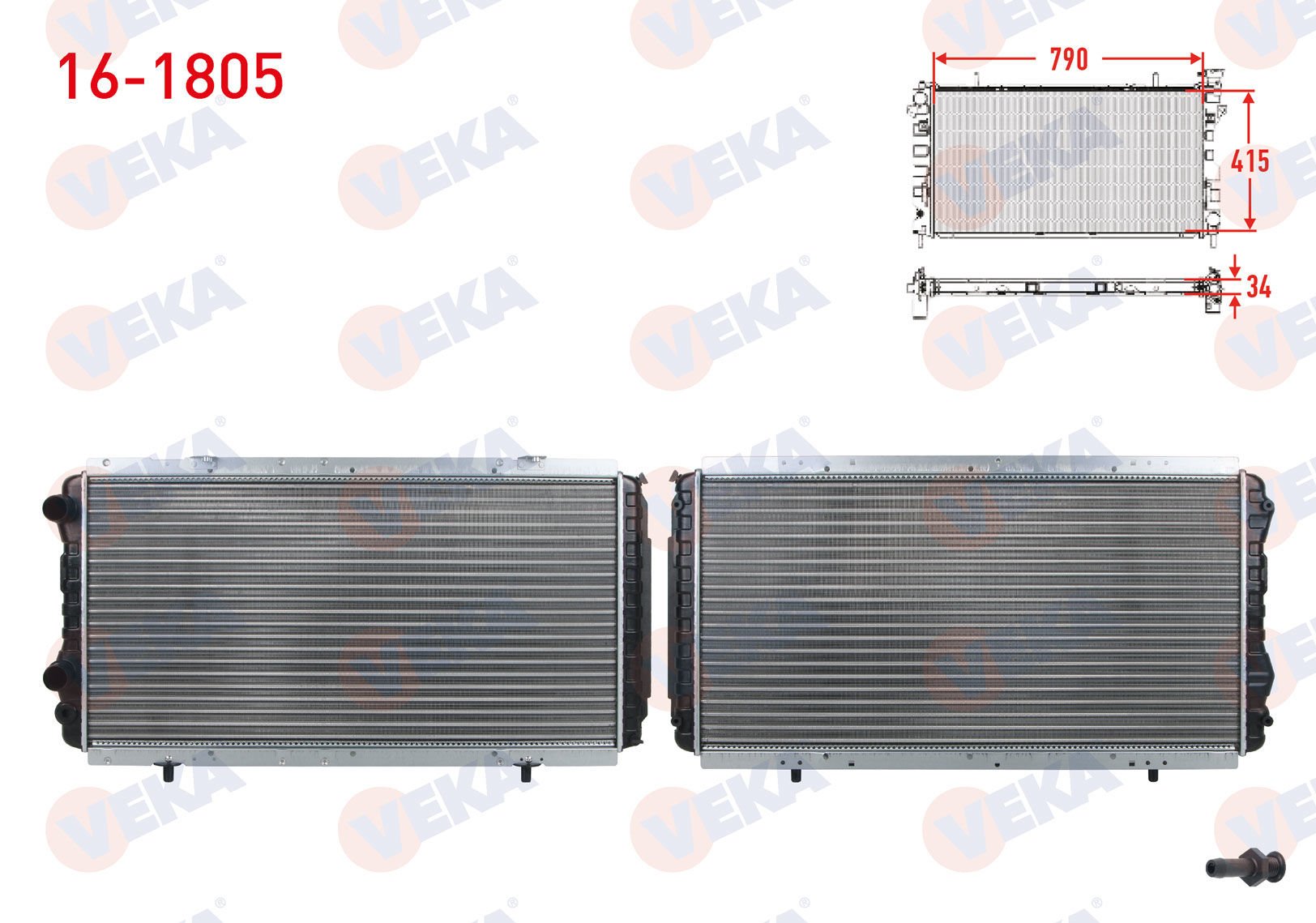 Ducato II 02-06 2.3 Mjt Su Radyatörü Veka 16-1805