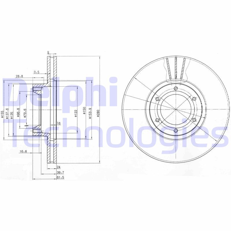 Opel Movano 1998-2003 Arası 2.8 DTI, 2.5 D Delphi Marka Ön Havalı Fren Diski