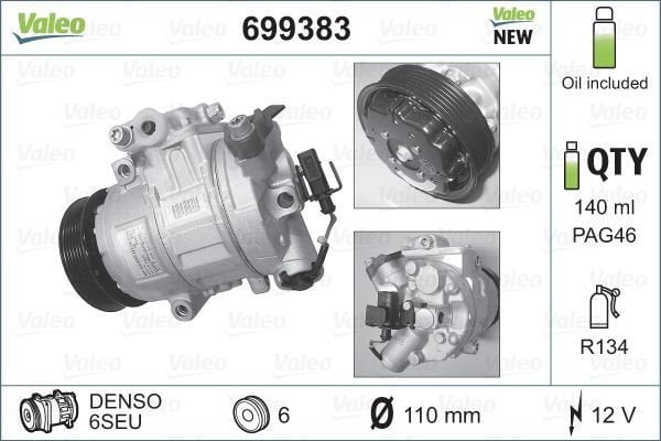 Skoda Roomster 2006-2015 Arası 1.9 TDI Valeo Marka Klima Kompresörü
