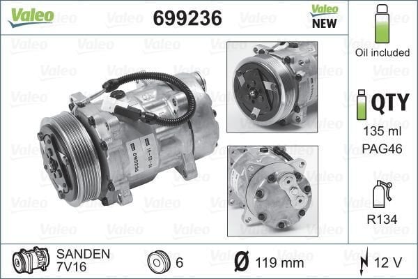 Citroen Xantia 1993-2003 Arası 2.0 i 16V Valeo Marka Klima Kompresörü