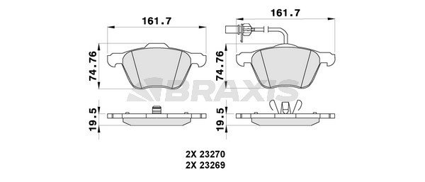 Seat Alhambra 1996-2010 Arası 2.0 i Braxis Marka Ön Balata Fişli