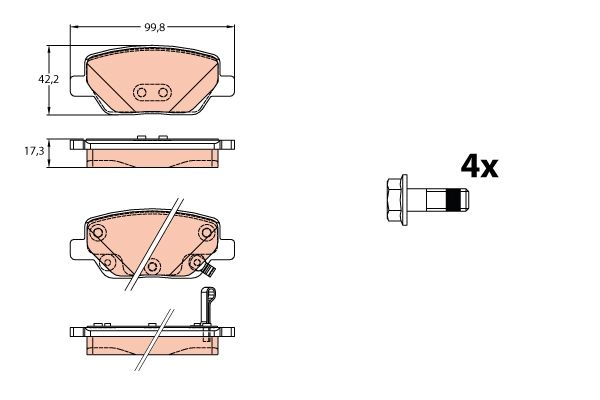 Fiat Egea 2015-2020 Arası 1.3 D TRW Marka Arka Balata