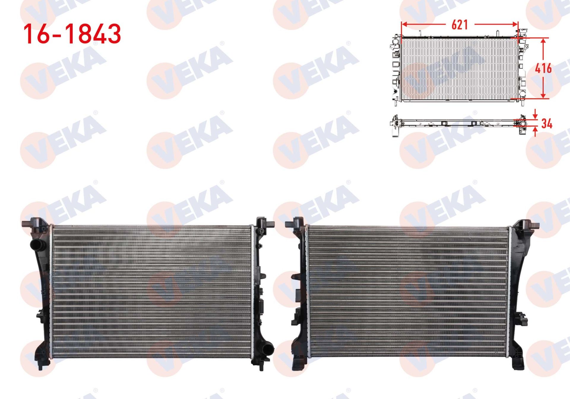 Egea 1.4 T-Jet Su Radyatörü Veka 16-1843
