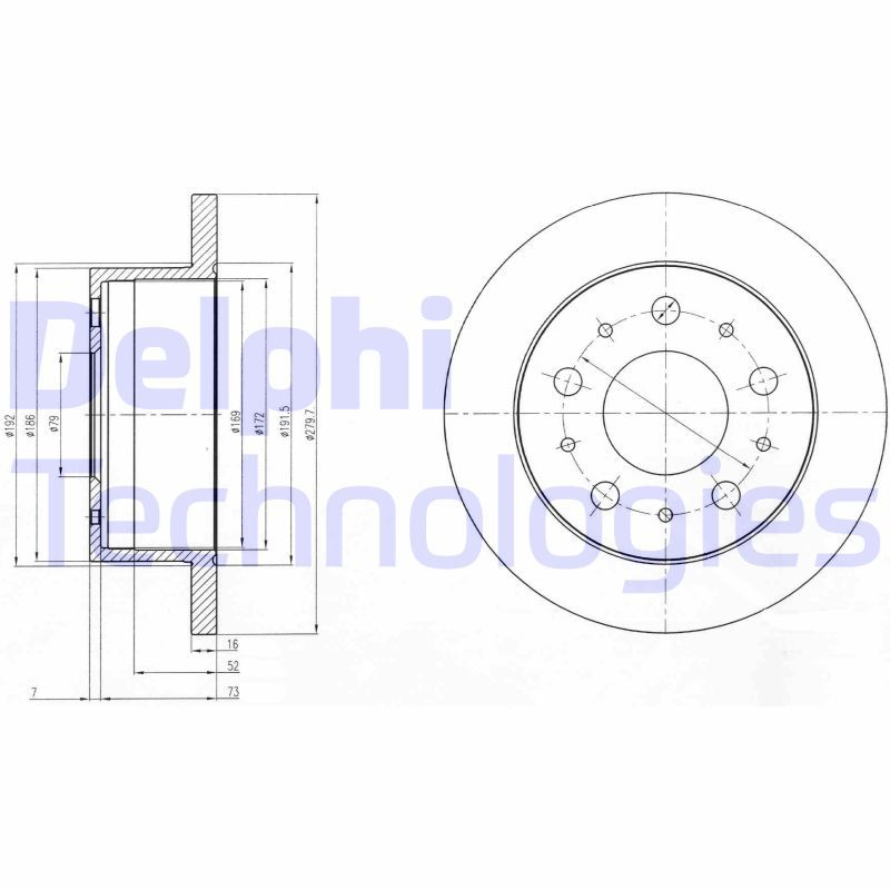 Fiat Ducato 2006-2010 Arası 140 Natural Power, 115 Multijet 2,0 D, 150 Multijet 3,0 D, 130 Multijet 2,3 D, 150 Multijet 2,3 D Delphi Marka Arka Fren Diski