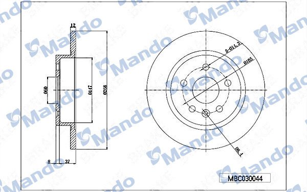 Opel Astra 2010-2015 Arası 1.7 CDTI Mando Marka Arka Fren Diski