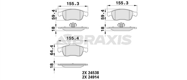 Renault Megane 2008-2014 Arası 2.0 CVT Braxis Marka Ön Balata