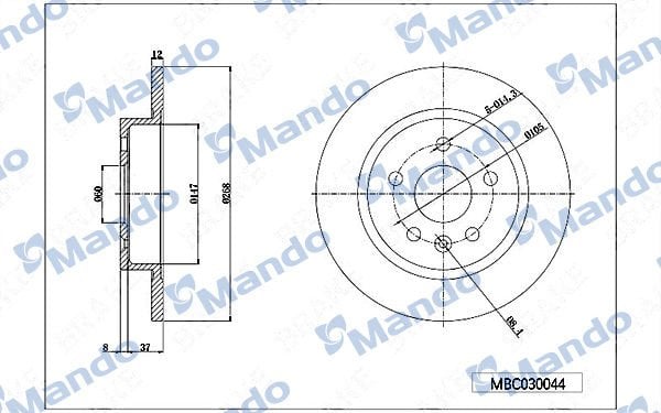 Opel Astra 2010-2015 Arası 2.0 CDTI Mando Marka Arka Fren Diski