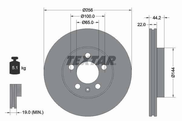 Seat Ibiza 2010-2021 Arası 1.6 TDI, 1.6, 1.0 TSI, 1.0 Textar Marka Ön Fren Diski