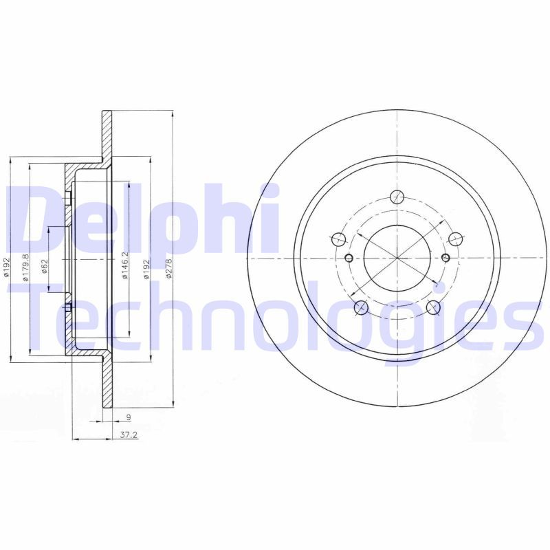 Fiat Sedici 2006-2014 Arası 1.6 16V, 2.0 D Multijet, 2.0 D Multijet 4x4, 1.6 16V 4x4, 1.9 D Multijet 4x4 Delphi Marka Arka Fren Diski