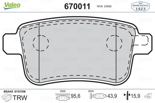 Renault Kangoo 2008-2013 Arası Z.E. Valeo Marka Arka Balata