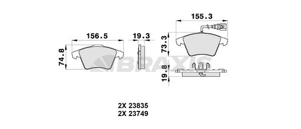 Volkswagen Touareg 2002-2013 Arası 2.5 R5 TDI Braxis Marka Ön Balata