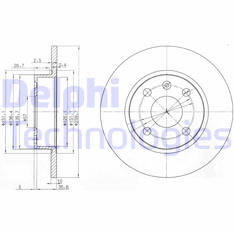 Opel Tigra 2004-2010 Arası 1.4, 1.8 Delphi Marka Arka Fren Diski