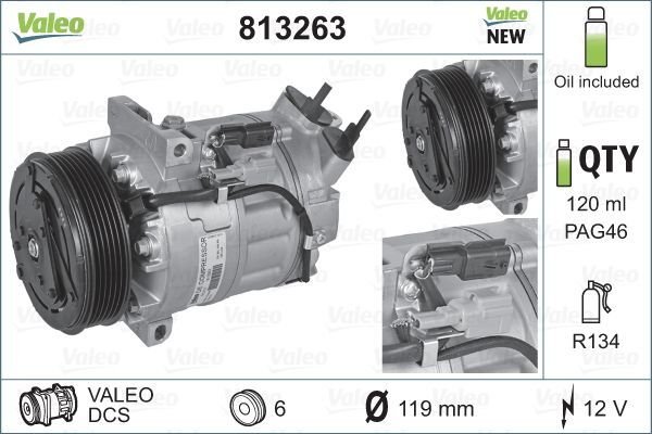Renault Scenic 2008-2012 Arası 2.0 16V Valeo Marka Klima Kompresörü