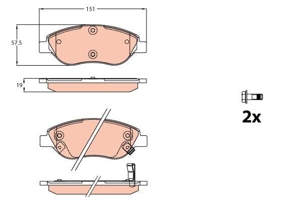 Fiat Egea 2015-2020 Arası 1.4, 1.6 D, 1.3 D, 1.6 TRW Marka Ön Balata