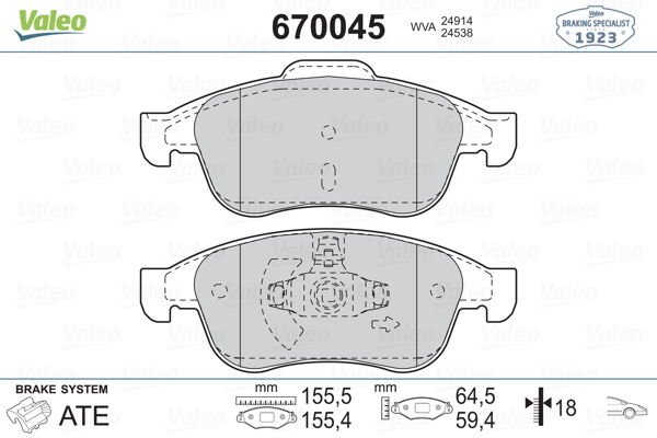 Renault Megane 2008-2014 Arası 2.0 TCe Valeo Marka Ön Balata