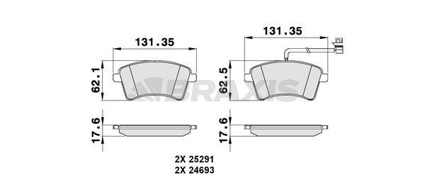 Renault Kangoo 2008-2012 Arası 1.6 16V Braxis Marka Ön Balata