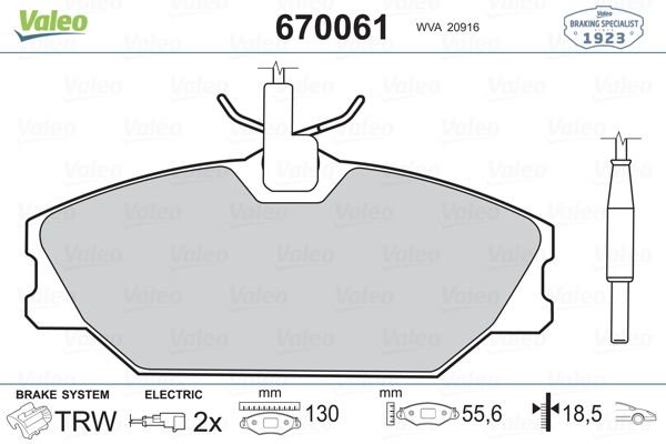 Renault Laguna 1993-2002 Arası 2.2 D Valeo Marka Ön Balata Fişli