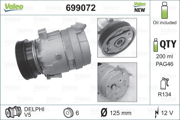 Opel Tigra 1994-2000 Arası 1.4 16V Valeo Marka Klima Kompresörü