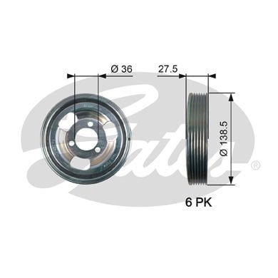 Citroen C5 2008-2012 Arası 1.6 VTi 120, 1.6 VTI 120 Gates Marka Krank Kasnağı