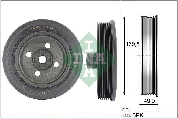 Ford Focus 1998-2013 Arası 1.8 Turbo DI / TDDi, 1.8 DI / TDDi, 1.8 TDCi INA Marka Krank Kasnağı