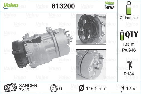 Volkswagen Polo 1995-2009 Arası 100 1.6 Valeo Marka Klima Kompresörü