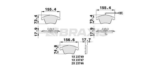 Volkswagen Multivan 2003-2015 Arası 2.5 TDI, 3.2 V6, 1.9 TDI, 2.0 Braxis Marka Ön Balata
