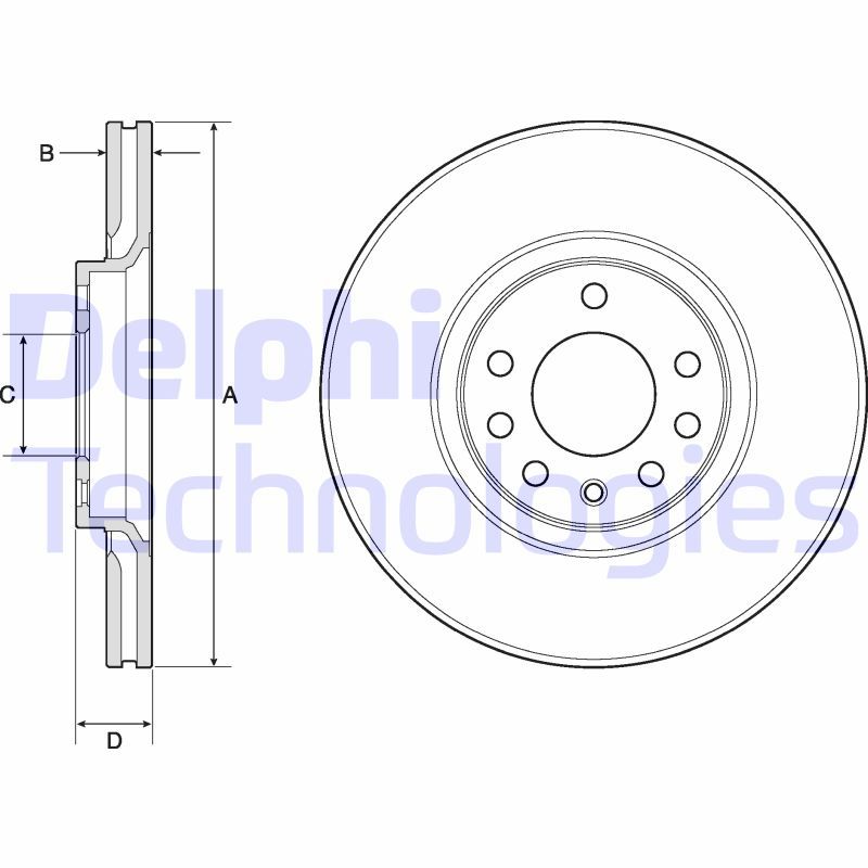 Opel Astra 1998-2013 Arası 2.0 16V, 1.9 CDTI, 1.9 CDTI 16V Delphi Marka Ön Fren Diski