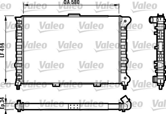 Alfa Romeo 156 1997-2006 Arası 1.6 16V T.SPARK, 1.8 16V T.SPARK, 1.6 16V T.SPARK. Valeo Marka Su Radyatörü