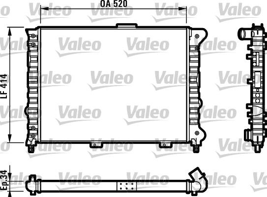 Alfa Romeo 156 1997-2006 Arası 1.6 16V T.SPARK, 1.8 16V T.SPARK, 2.0 16V T.SPARK, 1.6 16V T.SPARK. Valeo Marka Su Radyatörü