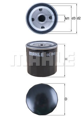Opel Astra 1991-2009 Arası 1.7 TD Mahle Marka Yağ Filtresi