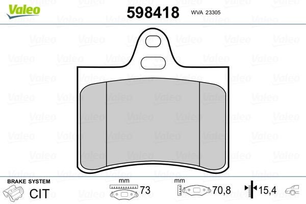Citroen C5 2001-2005 Arası 2.2 HDi Valeo Marka Arka Balata