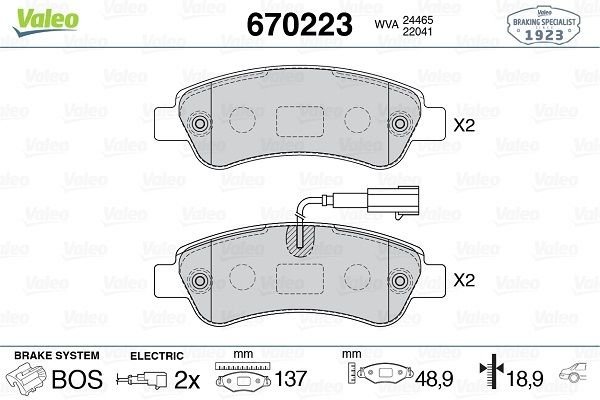 Fiat Ducato 2006-2010 Arası 140 Natural Power, 115 Multijet 2,0 D, 150 Multijet 3,0 D, 130 Multijet 2,3 D, 150 Multijet 2,3 D Valeo Marka Arka Balata
