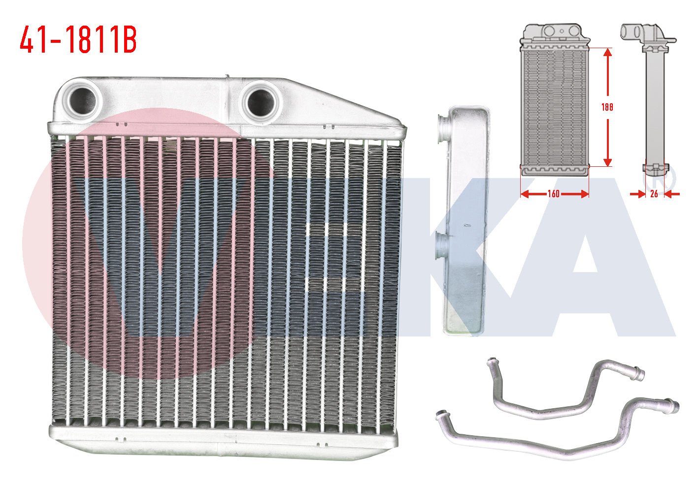 Egea 1.0 Firefly Kalorifer Radyatör Borulu Veka 41-1811B