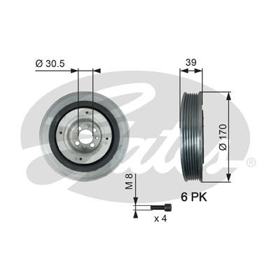 Fiat Brava 1995-2003 Arası 1.9 TD 100 S, 1.9 TD 75 S Gates Marka Krank Kasnağı