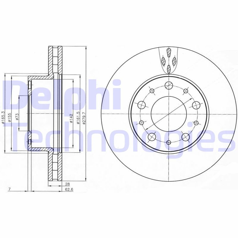 Fiat Ducato 2006-2010 Arası 140 Natural Power, 115 Multijet 2,0 D, 150 Multijet 3,0 D, 130 Multijet 2,3 D, 150 Multijet 2,3 D Delphi Marka Ön Fren Diski