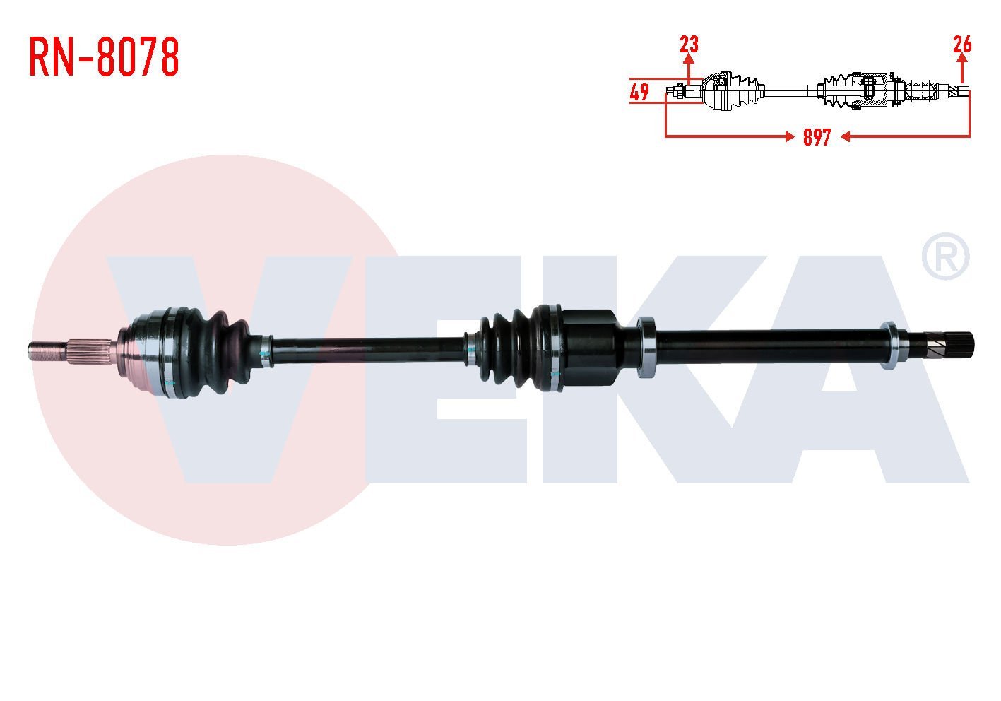 Clio III 1.4 16V Sağ Aks Komple Veka RN-8078