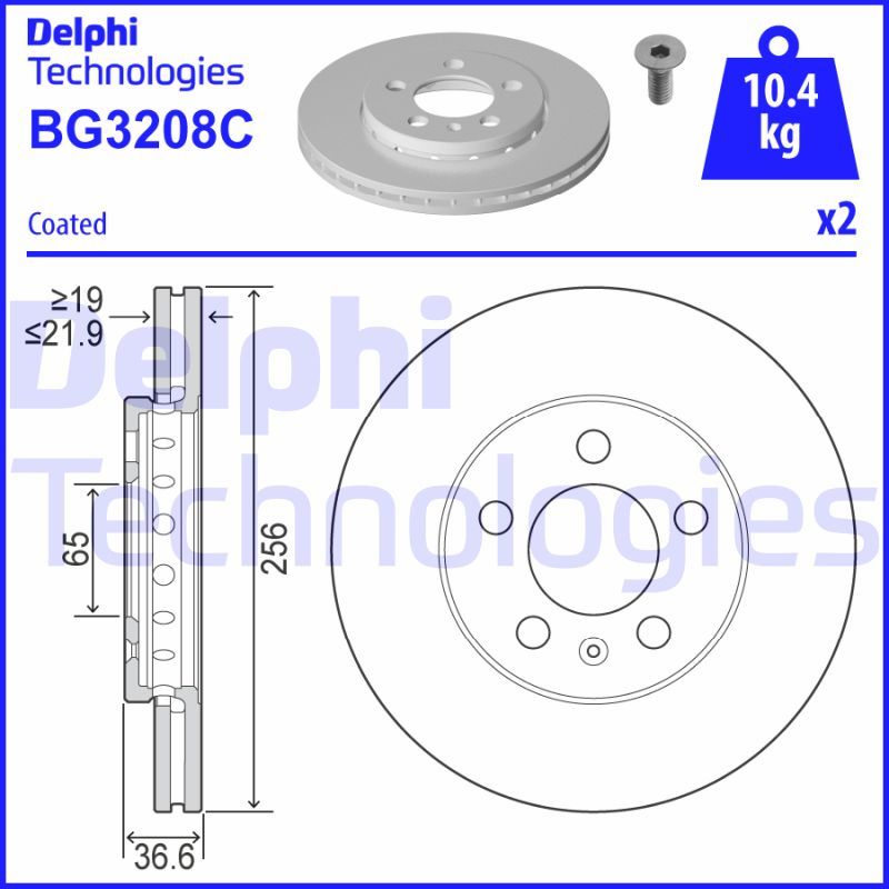 Skoda Octavia 1996-2010 Arası 1.6, 1.8, 1.9 TDI Delphi Marka Ön Fren Diski