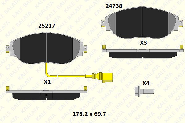 Seat Alhambra 2010-2014 Arası 2.0 TDI Kale Marka Ön Balata
