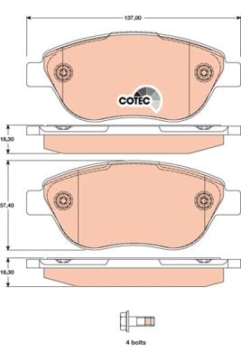 Fiat 500C 2009-2013 Arası 0.9 TRW Marka Ön Balata