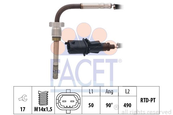 Fiat Ducato 2006-2010 Arası 120 Multijet 2,3 D, 100 Multijet 2,2 D Facet Marka Egzoz Sıcaklık Sensörü