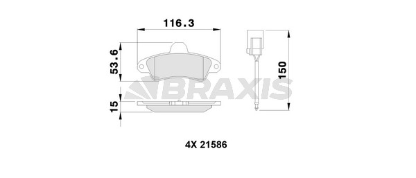 Ford Mondeo 1993-1996 Arası 1.6 i 16V, 2.5 i 24V, 1.8 i 16V, 2.0 i 16V 4x4, 2.0 i 16V Braxis Marka Arka Fişli Balata