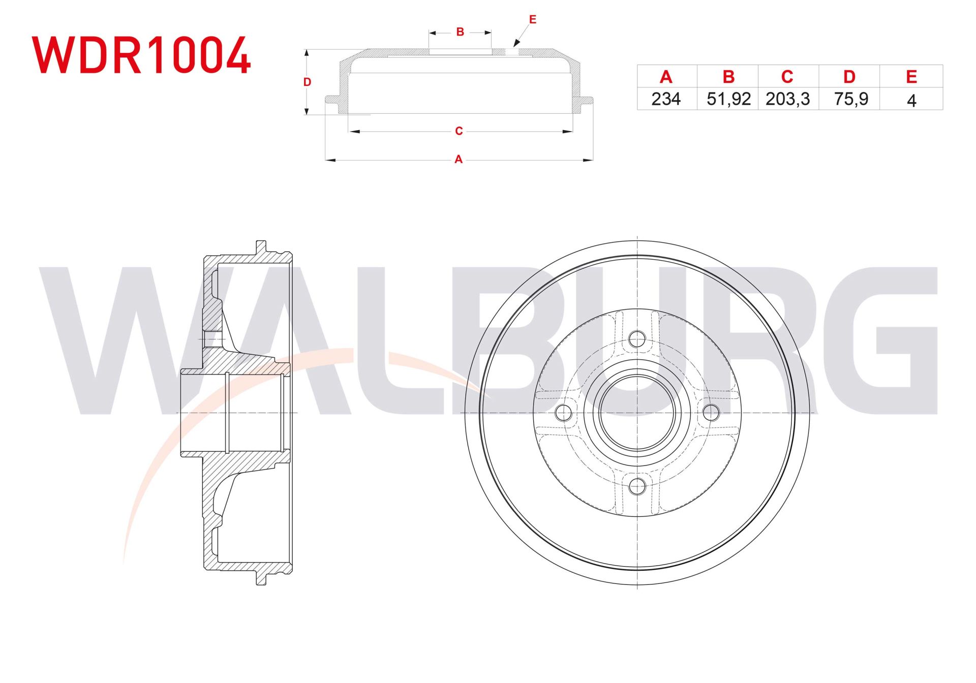 Clio II 1.4 8V (Abs'li) Arka Fren Kampanası (Rulmanlı) Walburg (Adet) WDR1004