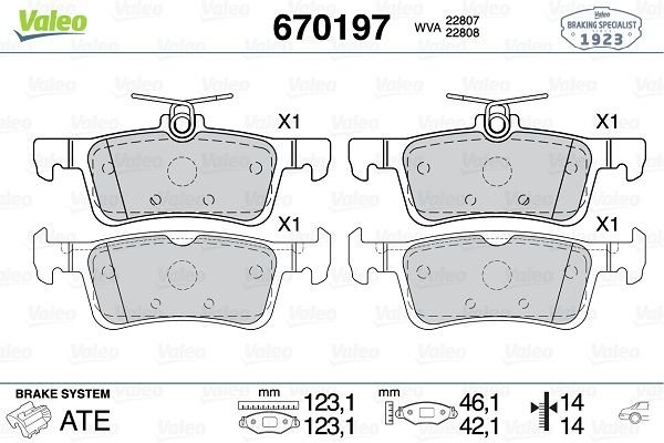 Ford Fiesta 2017-2021 Arası 1.5 ST EcoBoost Valeo Marka Arka Balata