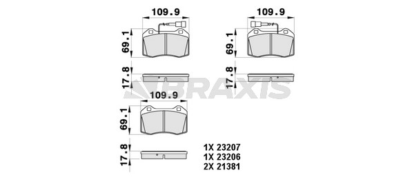 Alfa Romeo Gtv 1994-2005 Arası 2.0 T.SPARK 16V, 3.0 V6 24V, 3.2 V6 24V Braxis Marka Ön Fişli Balata